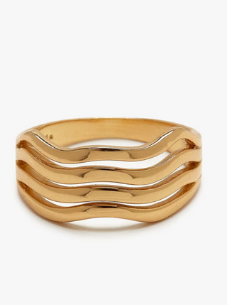 Pura Vida Wavy Ring in Gold  Calling all beach bums! Show off your love for the waves this summer with our Wavy Ring! Whether you're hitting up the shore or just dreaming of it, this stylish piece of jewelry is the perfect way to channel your boho vibes! 