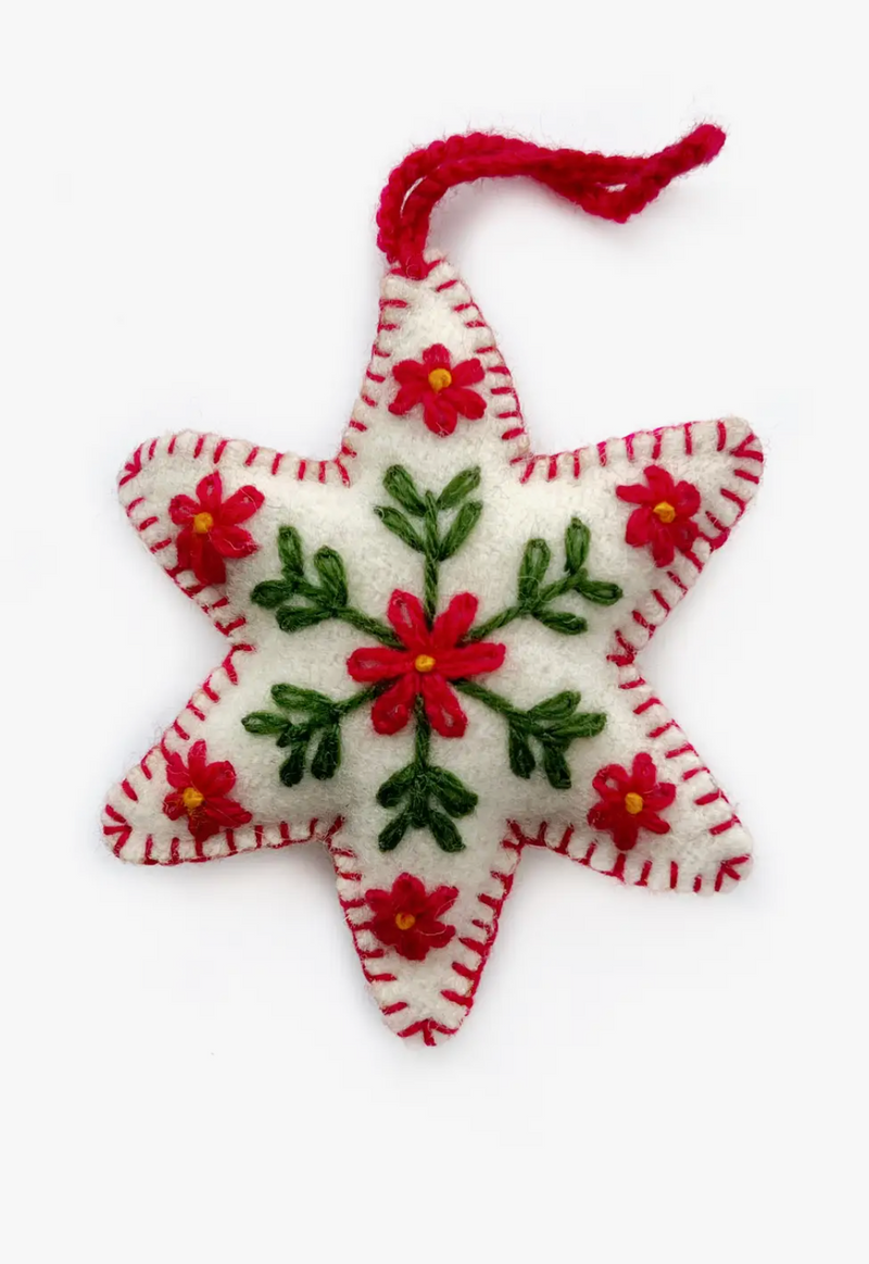 Wool Christmas Ornament - Six Pointed Star