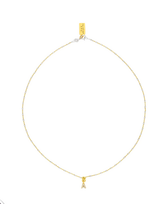 Clear CZ Identity Necklace Gold