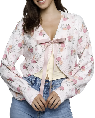 Ellie Satin Bow Cardigan