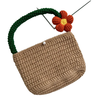 Crochet Flower Handle Bag
