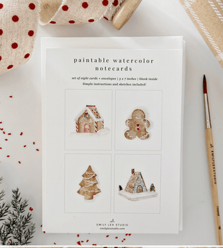 Gingerbread Paintable Notecards