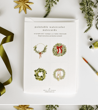 Wreaths Paintable Notecards