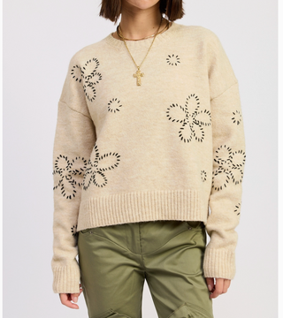 Floral Whipstitch Sweater