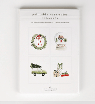 Christmas Cheer Paintable Notecards