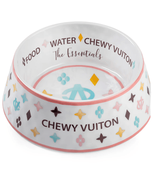 White Chewy Vuiton Bowl