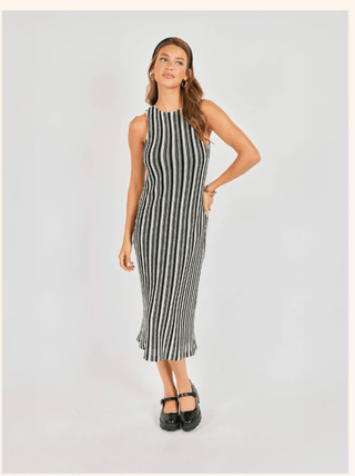 Knit Dress | Black and Ivory