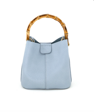Small LT Blue Bag with Bamboo Handle
