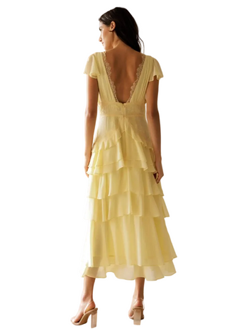 Sun-Drenched Lace Tiered Midi Dress | Pink & Navy Boutique L Sun-Drenched Lace Tiered Midi Dress | Pink & Navy Boutique L