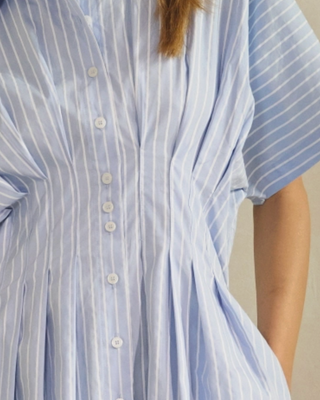 Short Sleeve Button Front Mini Dress