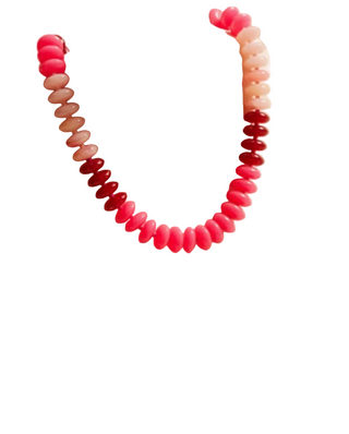 Ombre Resin Beaded Necklace -Pink