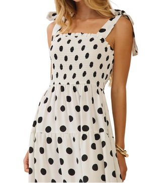 Polka Dot Maxi Dress - White