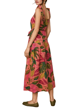 Pink Tropical Leaf Dress