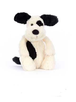 Jellycat Bashful Rufferty Black & Cream Puppy