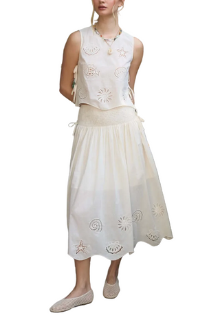 Nautical Eyelet Sleeveless Top