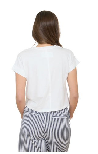 Short Sleeve Knit Top - White