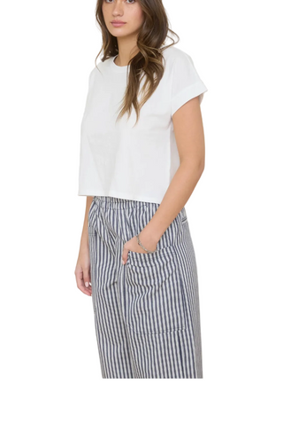 Short Sleeve Knit Top - White