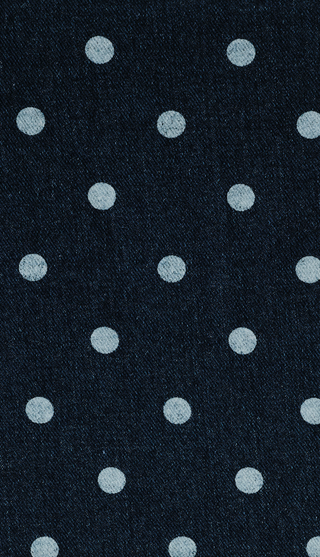 Puff Sleeve Denim Polka Dot Top