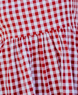 Gingham Lace Trim Dress