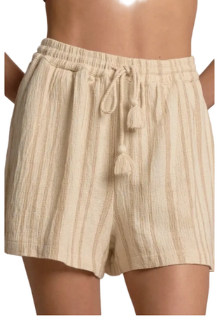 Elan Textured Striped Drawstring Shorts