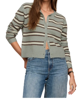 Z Supply Medina Cozy Stripe Aqua Cardigan