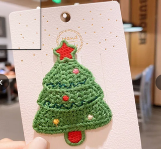 Crochet Christmas Tree Barrette