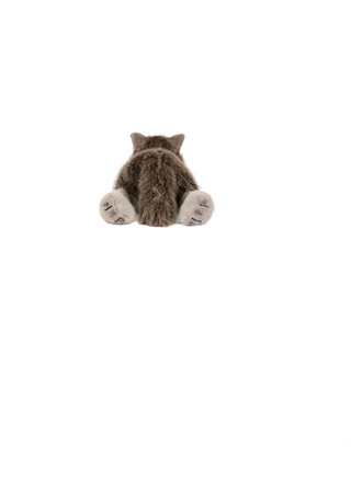A product listing page showing a plush toy shaped like a cat from behind, with the name 'Ulrich Wolf', price '$83.00 USD', and review stars.