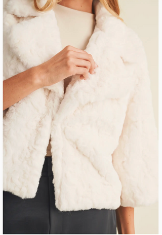 Cream Faux Fur Jacket
