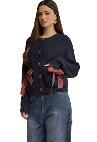 Navy with Plaid Sweater