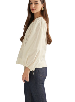 Boho Square Neck Lace Trim Top