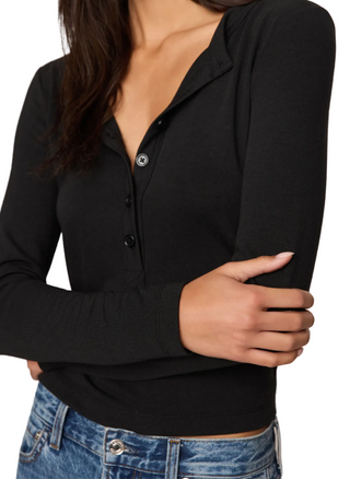 Z Supply  In Flow Henley Top - Black
