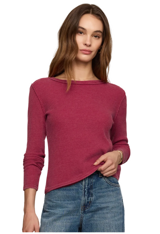 Z Supply Arlet Thermal Top - Red Dahlia