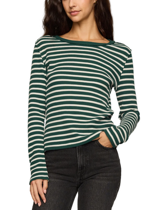 Z Supply Arlet Stripe Thermal Top - Velvet Green