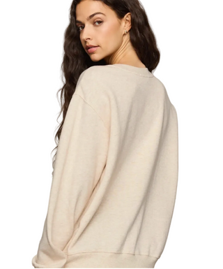 a woman wearing Z Supply  Holiday Sweatshirt - Oatmeal Heather
