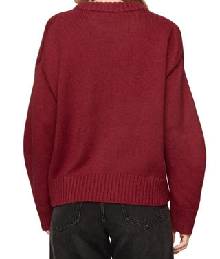 Z Supply Cloud Spun Shaped Crew Sweater - Red Dahlia