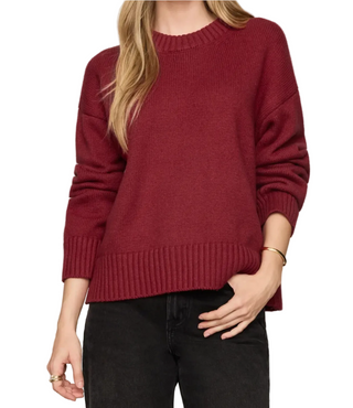 Z Supply Cloud Spun Shaped Crew Sweater - Red Dahlia