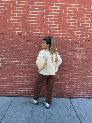 Sheer Lace Detail Blouse