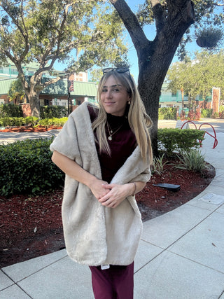 Snow Angel Ivory Faux Fur Scarf Free People