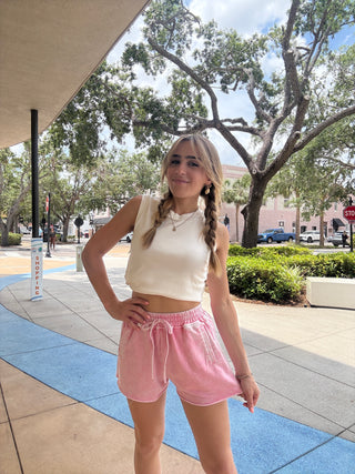 Soft Petals Washed Shorts