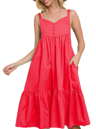 Sugar Coral Midi Dress