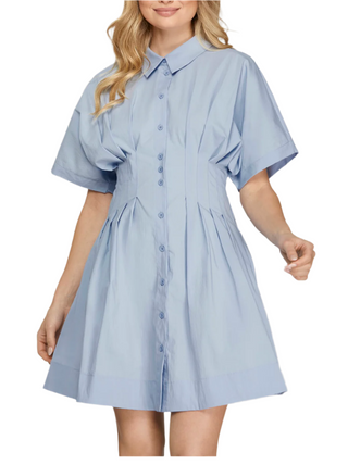 Summer Skies Mini Shirt Dress