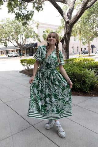 Sunset Palms Midi Dress