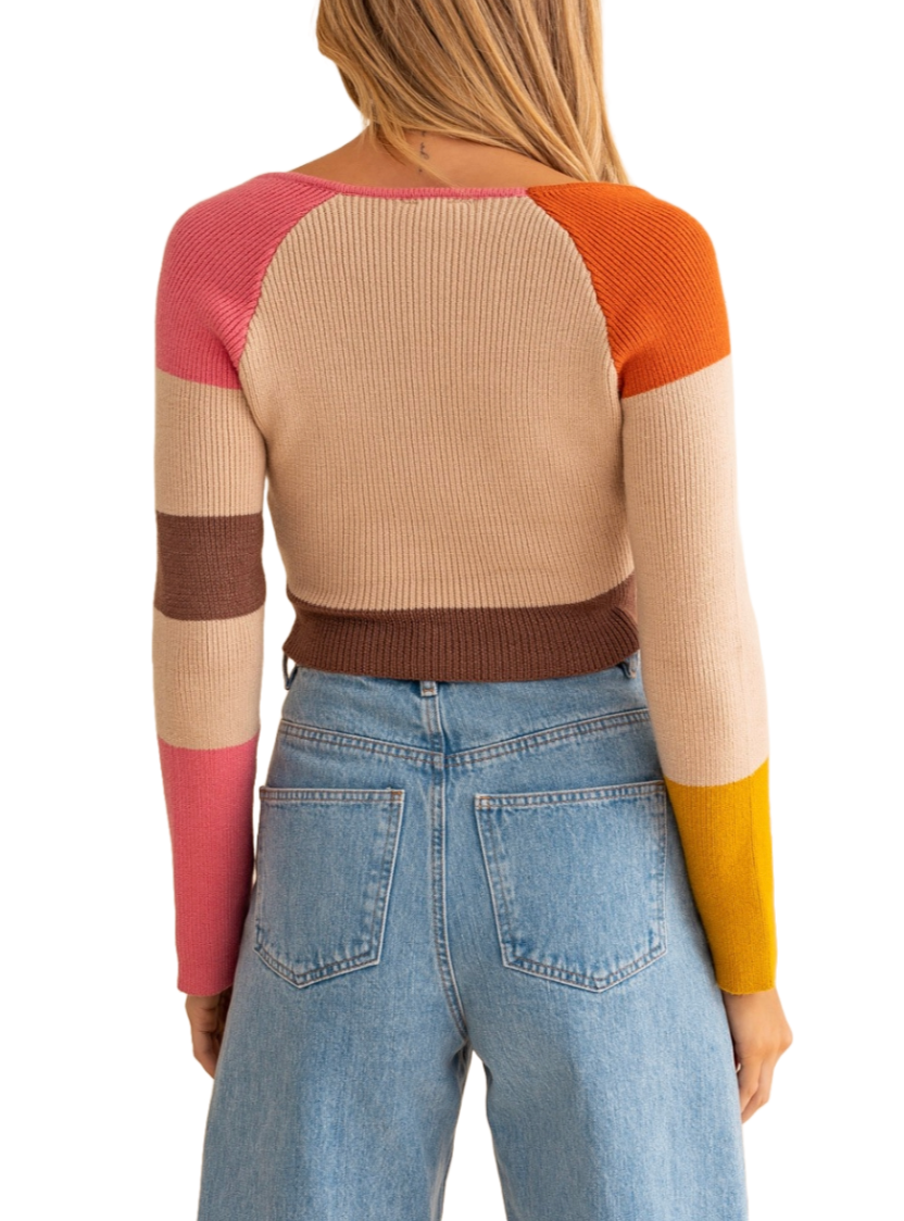 Sweet and Spicy Stripe Crop Sweater