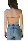 Luxurious and substantial, the Hunter Double Layer Bandeau is a buttery, strapless crop top that's totally got you covered!  Wear this cropped tube top alone or under your fav coverings. Rich in color and texture, this bandeau holds you in without making you feel like you're holding your breath!  Back View. • Fabric: 87% Viscose from Bamboo, 13% Spandex