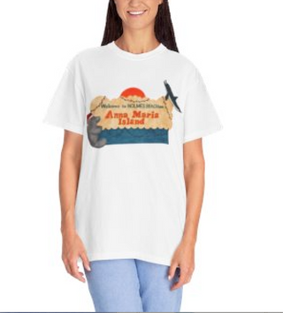 Welcome to Holmes Beach Holiday AnnaB Paints Unisex Tee in White