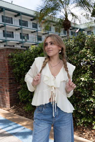 Willow Ivory Ruffled Top