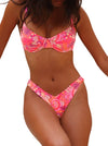 Y Cheeky Bikini Bottom Strawberry Swirl  This is a 'g-string' style thong bottom that is perfect for laying out in the sun and keeping tan lines extremely low! Girls who buy this bottom are not shy and enjoy a true brazilian cut with a slim front and back look.  Completely seamless style that lays perfectly flat on the body  This bottom remains a thong cut even when sizing up  Fit runs small - best to size up if in between sizes  Low rise front with 'Y' shape design and a high leg cut
