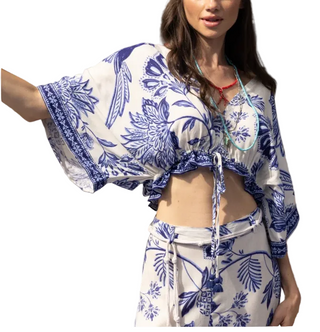 a woman wearing Z&L Europe Indira Bay Top