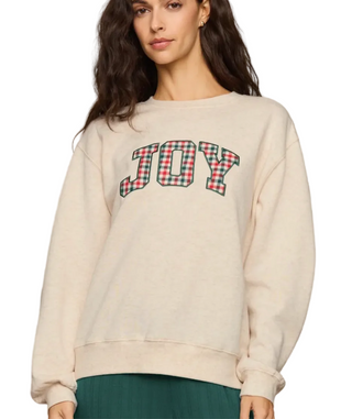 a woman wearing Z Supply  Holiday Sweatshirt - Oatmeal Heather
