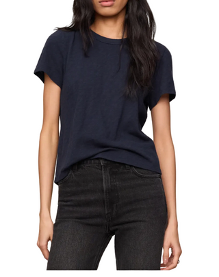 a woman wearing a Z Supply Junie Slub Tee - Eclipse - navy t-shirt
